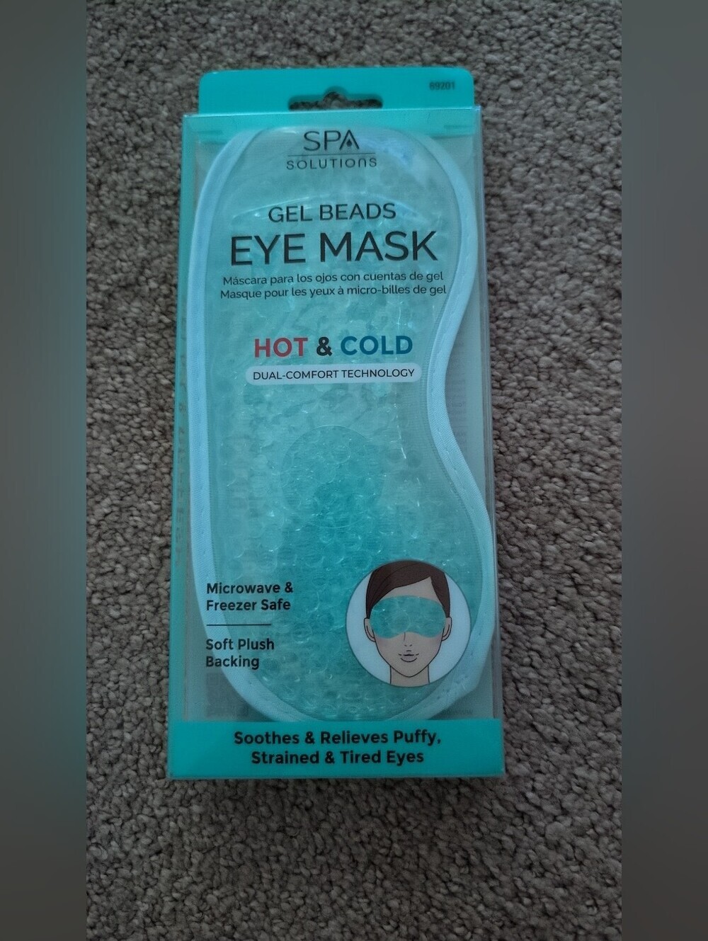 Spa Solutions Gel Beads Eye Mask - Aqua/Teal